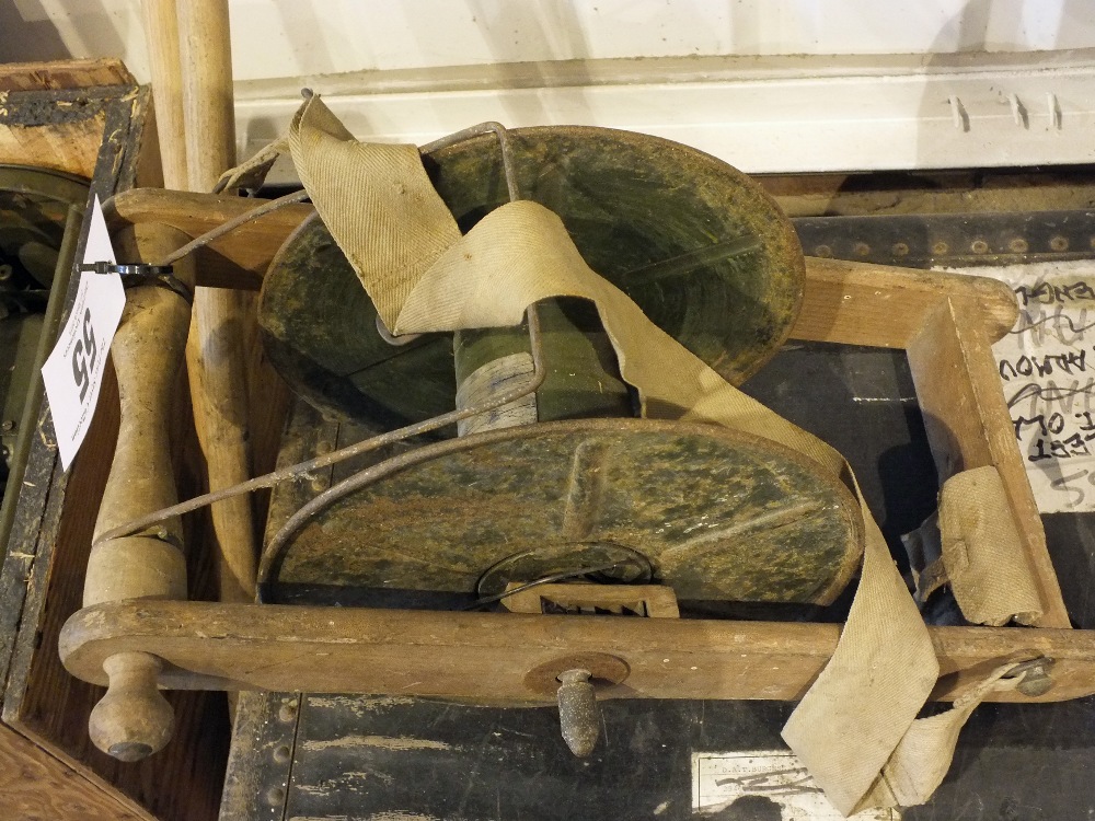 A WWII era cable laying drum with a pair