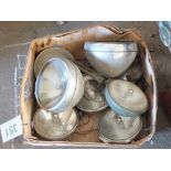 A box of vintage complete lamps