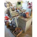 A lathe with BSA four speed gearbox toge