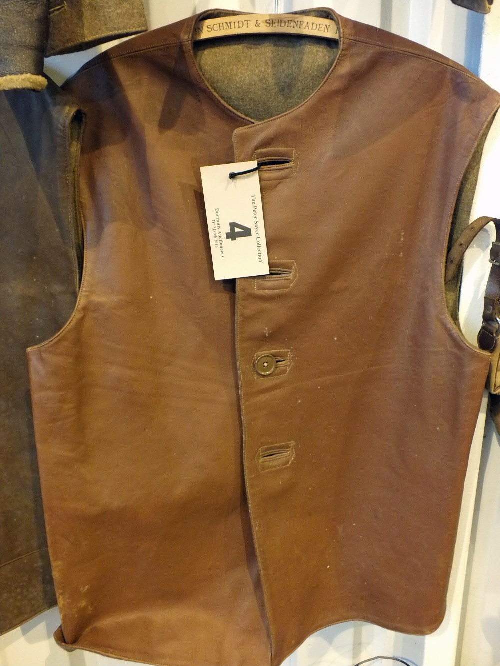 A WWII (dated 1944) leather jerkin
