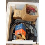 A box of various Ford distributors part,