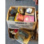 Four boxes of vehicle spares etc includi