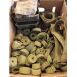 A box of webbing straps, slings and pull