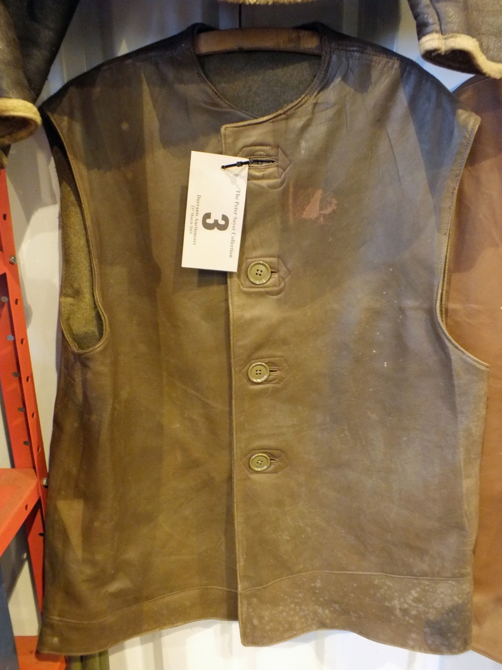 A WWII (dated 1944) leather jerkin