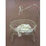 An old French wrought Iron swing cradle