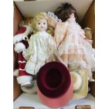 Various porcelain dolls