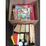 Two boxes of board games, childrens book