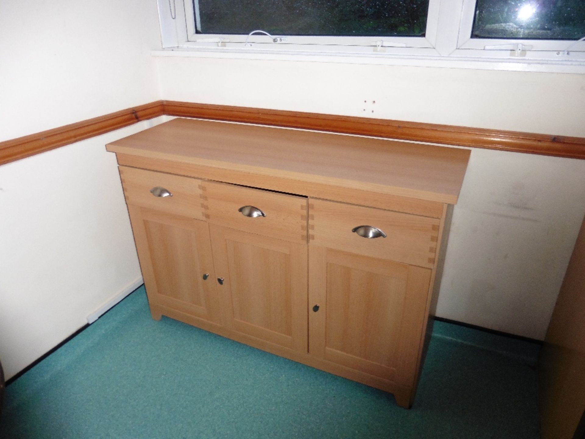 Oak effect, three drawer and three cupboard, quantity 2
