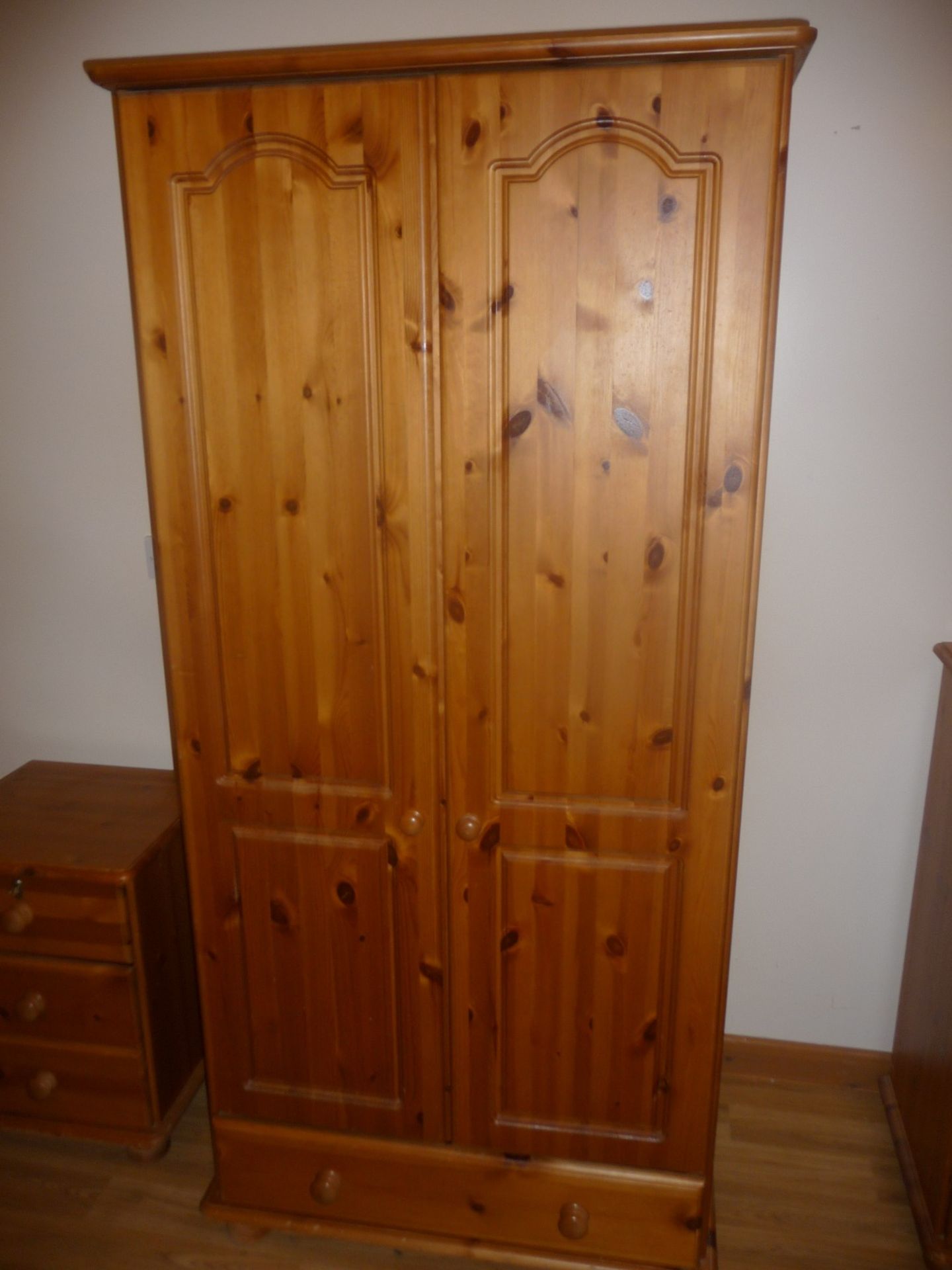 Pine two door one drawer wardrobe, quantity 4