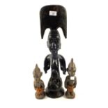 Three African tribal figures including a