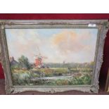 G.Roberts oil on board "Cley Mill" 1976,