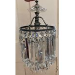 Two cut glass droplet light fittings