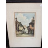 A pair of prints of "A Corner of Dorking" and a Reynolds print of a lady