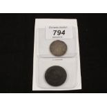 Two Gt Yarmouth trade tokens, the Yarmouth half penny,