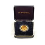 A cased "The Queen Mothers Centenary" commemorative Gold proof £25 coin