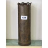 A WWI "Trench Art" vase from a shell case,