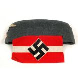 German (PATTERN) Hitler Youth arm band with Hitler Youth/Luftwaffe side hat