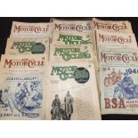 Various volumes of The Motor Cycle and Motor Cycling, 1919, 1926, 1932, 1933, 1937,
