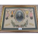 A group of medals to Marius Gros with photograph etc,