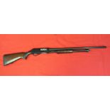 A 12 bore pump action (3 shot) shotgun.  In very good condition with excellent bore.