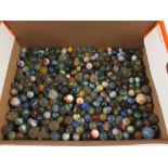 A quantity of various marbles