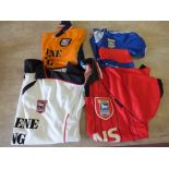 A collection of eleven different original Ipswich Town football shirts