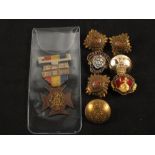 A "Church Lads Brigade" medal 1904 and 1902 bars) with buttons,