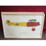 Two WWI reproduction aircraft prints,