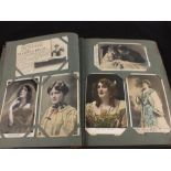 An album of postcards including actresses,