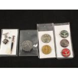 Six German (PATTERN) badges with four tie pins including an N.S.K.K.