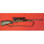 A Steyr Mannlicher L.243 cal. bolt action rifle with Zeiss Diavari-2A scope.