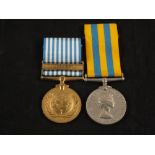 Korean War Pair, Queen Korea medal to 22644106 Pte. D. Gill, Kings Reg.