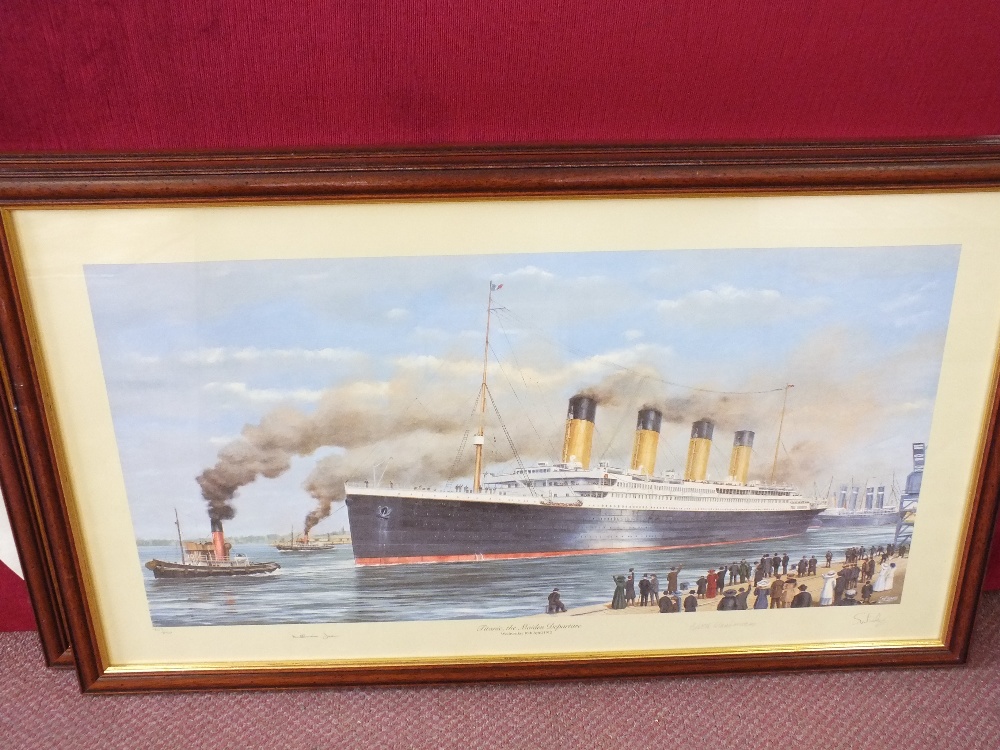 Three limited edition signed prints, The Lusitania at Liverpool, - Image 2 of 3