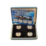 A cased set of four Silver proof Bridge Collection,