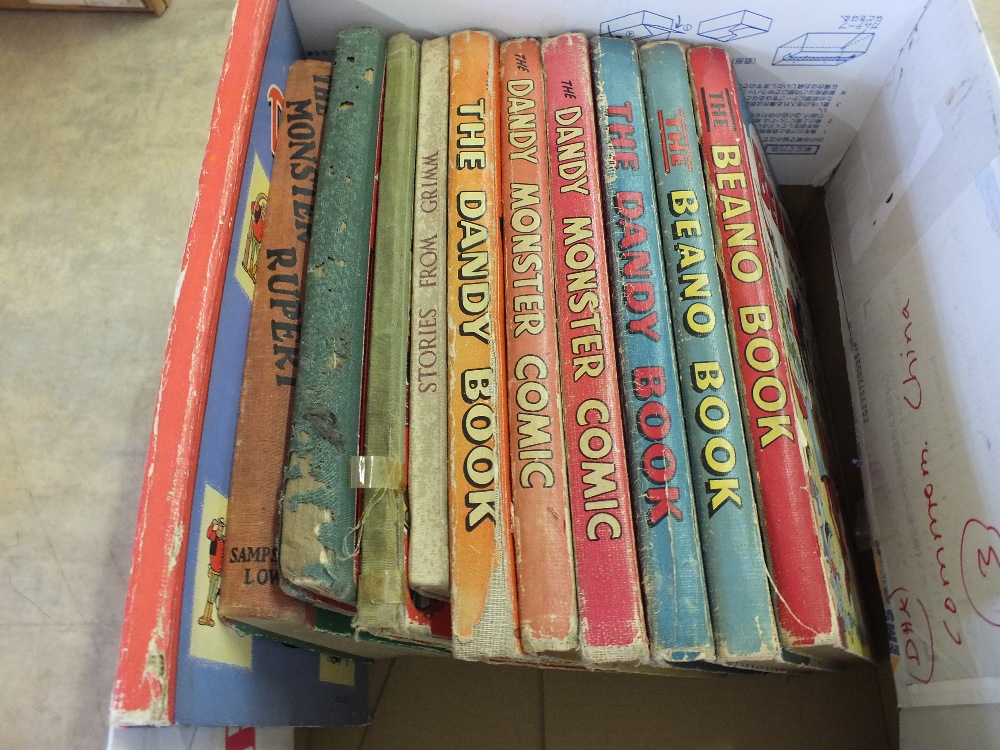 Various comic books including The Dandy, The Beano, Desperate Dan etc,