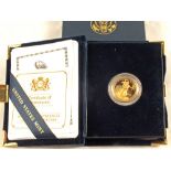 A cased proof 2012 United States eagle 1/4oz Gold coin