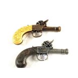 Two replica flintlock pocket pistols