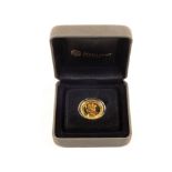 A cased 2013 Coronation anniversary 1/4oz proof Gold coin, No.