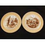 A pair of Bairnsfather pottery plates with back stamp,