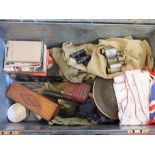 A large Officer's trunk with contents of military related items