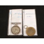 WWI Victory medal to Pte. J. Brintiley N. Staffs Reg. and WWI British War medal to Pte. McCarthy N.