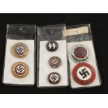 Seven German (PATTERN) badges including an SS example