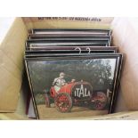 Ten various colour framed photographs of vintage cars