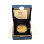 A cased 2012 Diamond Jubilee Gold plated Silver proof £5 coin, limited edition of 12,