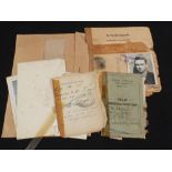 Polish WWII prison "Arbeitskarte" and other paperwork to same including British Alien paperwork