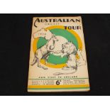 A 1938 Australia cricket tour programme