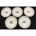 Five German Porcelain ribbon plates with portraits,