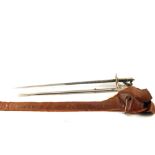 GRV 1897 Infantry Officer's sword in its metal dress scabbard in leather sword bag with Officer's