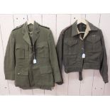 WWII RAMC Officer's battle dress blouse with service jacket, trousers,