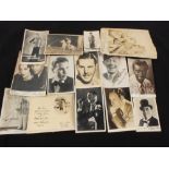 Various photos, mostly signed of Jenny Howard, Charlie Kunz, Constance Evans,